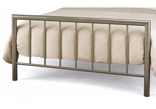 4ft6 Double Square Head End,Champagne Coloured Metal Bed Frame 2